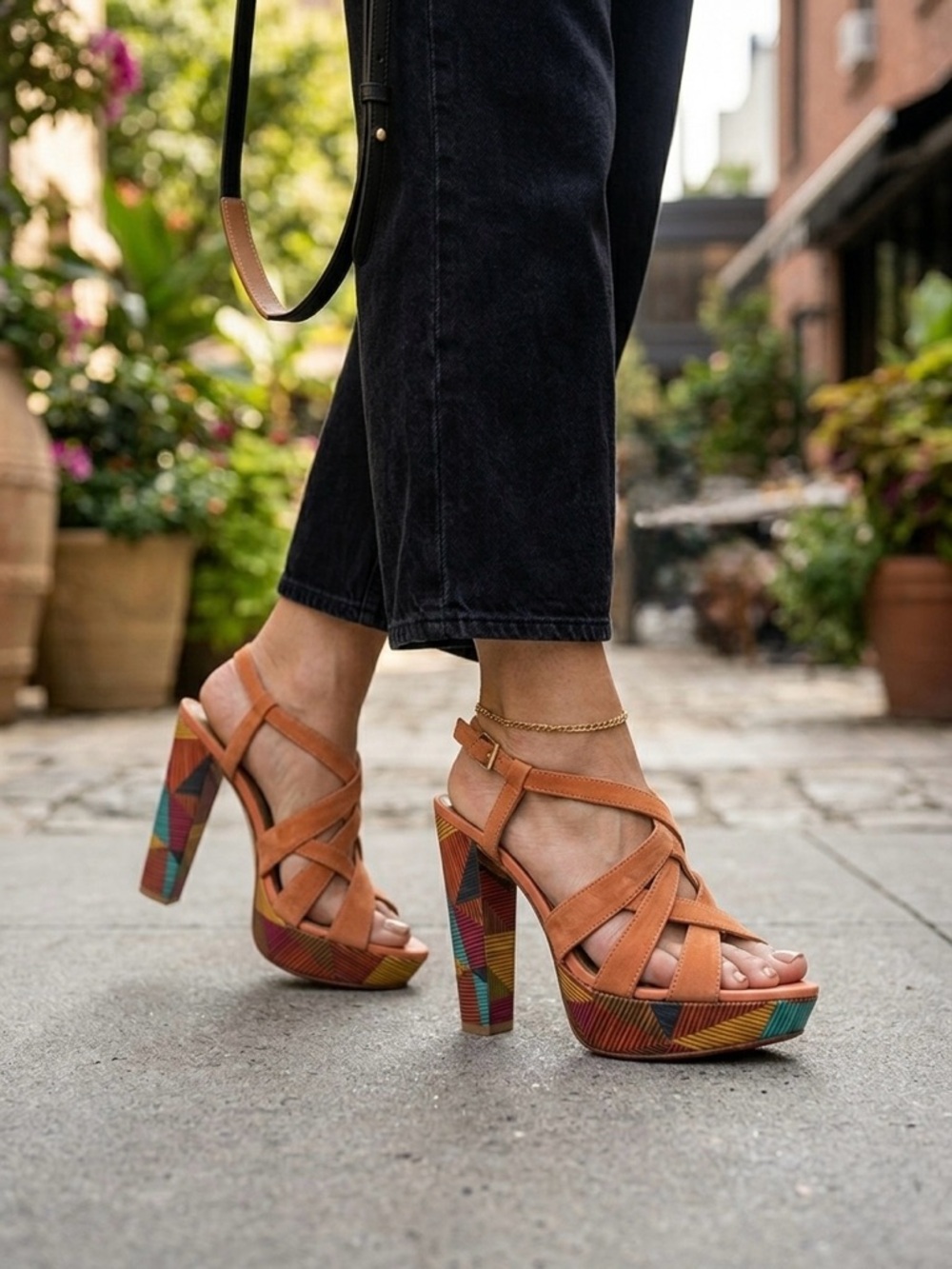 Handmade Brazil Strappy Leather Geometric Platform Heels | Manuela Mendonza - 6